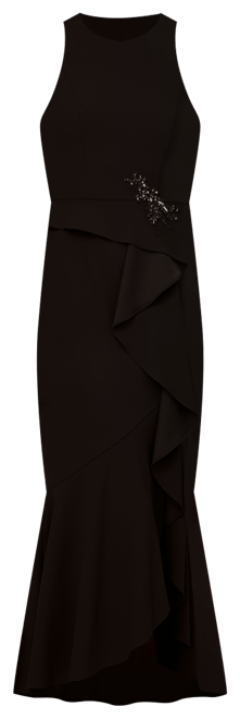 Women's Cascading-Ruffle Crepe Gown