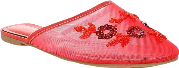 Nahra Mesh Sequin Beaded Mules