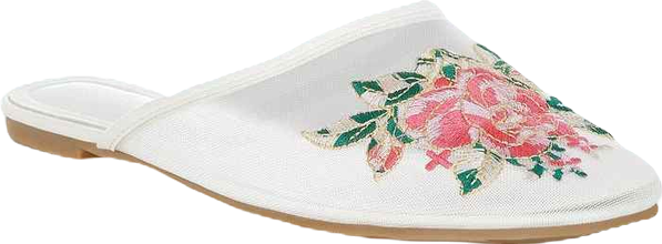 Shara Floral Embroidered Mesh Mules