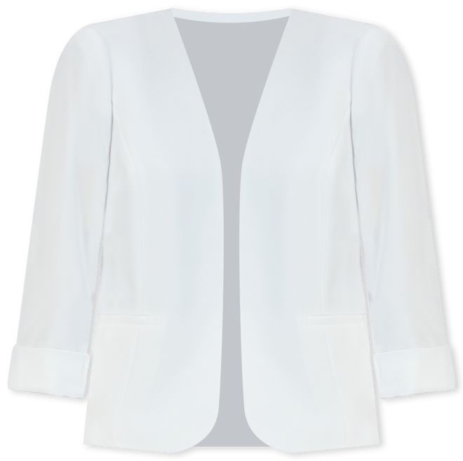 Women's Stretch Crepe Open-Front Roll-Sleeve Jacket, Regular & Petite