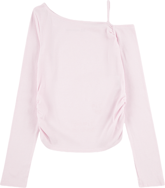 Girls Asymmetrical Ruched Long Sleeve T-Shirt