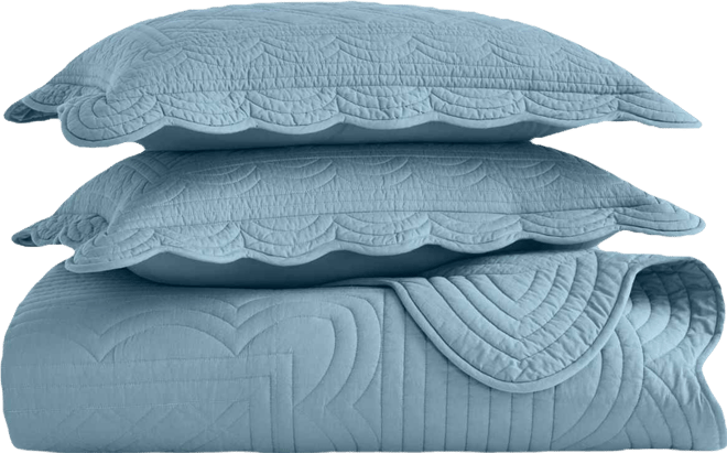 Bailey Scallop 3-Pc. Quilt Set, Full/Queen, Exclusively at Macy's
