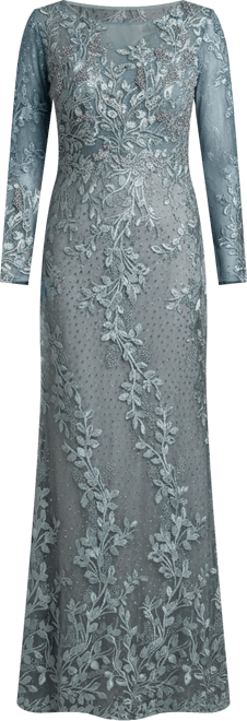 Women's Long Sleeve Lace Dress With Lace Appliques