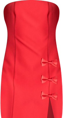 Women's Strapless Bow Accent Mini Dress