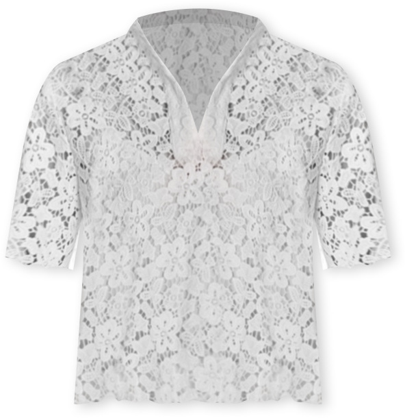 Women's Lace Collared Top