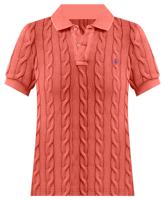 Women's Cable-Knit Polo Shirt