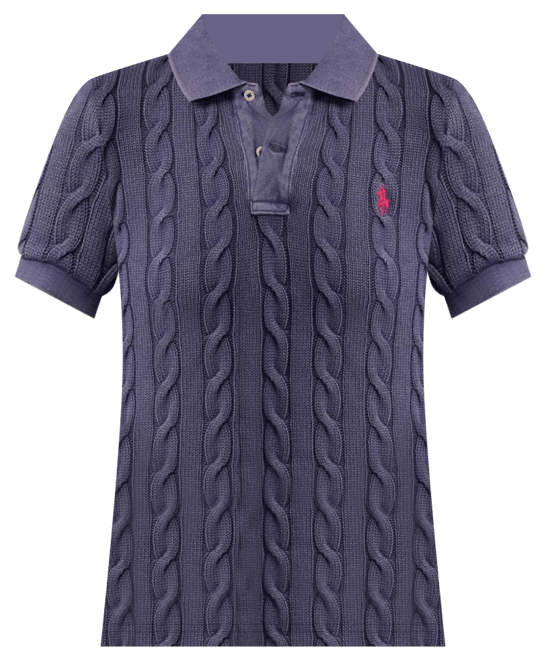 Women's Cable-Knit Polo Shirt