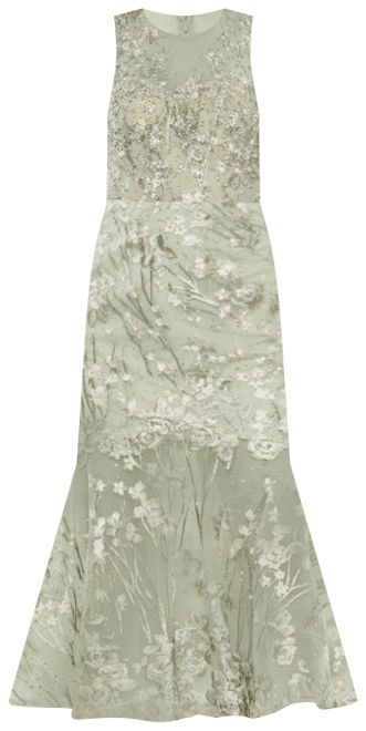 Women's Sleeveless Embroidered Detail Mermaid Dress