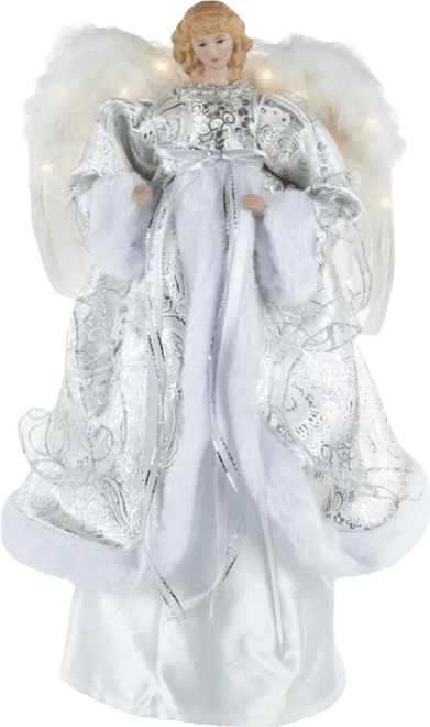 18" Lighted Angel in a Dress Christmas Tree Topper