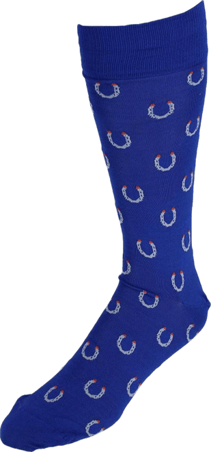 Men's Lucky Horseshoe Over The Calf Pima Cotton Novelty Dress Sock (1 Pair)