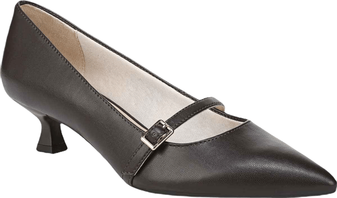 Women's Madelyn Mary Jane Pointed Toe Kitten Heel Pumps