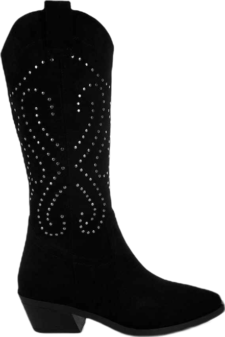 Lariat Studs Embellished Cowboy Boots Women