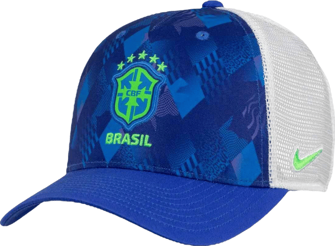 Men's and Women's Blue Brazil National Team Rise Printed Trucker Adjustable Hat