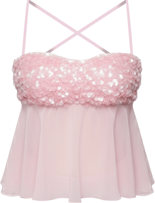 Women's Vella Sequin Sheer Chiffon Top