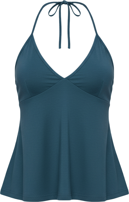 Womens Leonora Halter Babydoll Top