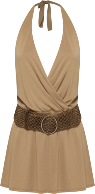 Women's Lukka Backless Halter Wrap Mini Dress