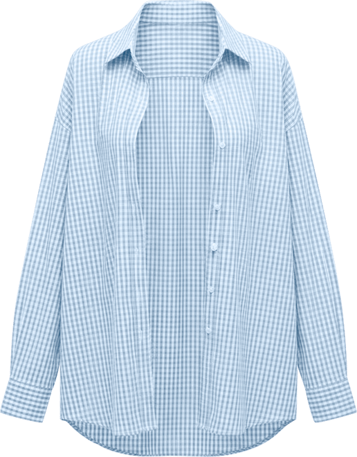 Women's Yaffa Oversized Gingham Button Up Shirt