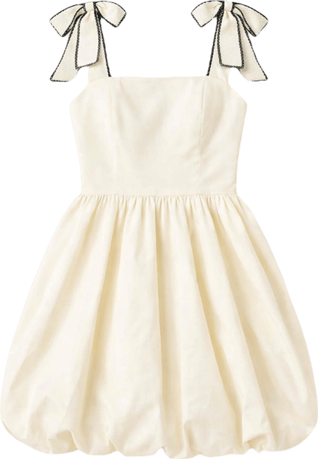 Women's Bow Strap Square Neckline Mini Dress