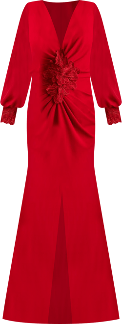 Women's Sahana Bishop Sleeve Plunge Gown