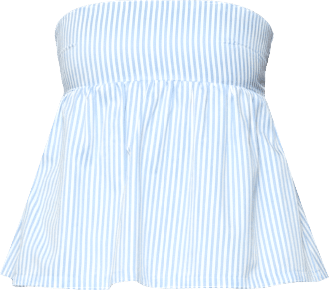 Womens Maddie Strapless Striped Babydoll Top