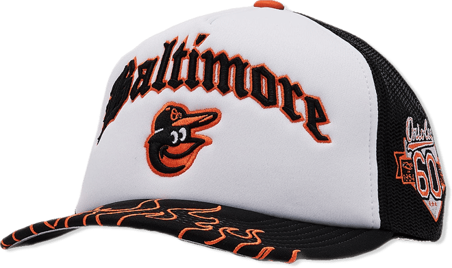 Mitchell & Ness MLB Baltimore Orioles Flames Trucker Hat – DTLR