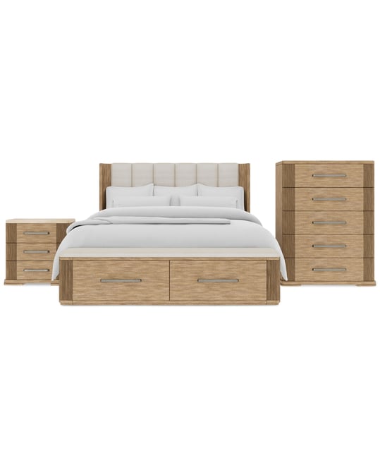 Frandlyn 3-Pc. King Bedroom Set (Storage Bed, Chest & Stone Top Nightstand)