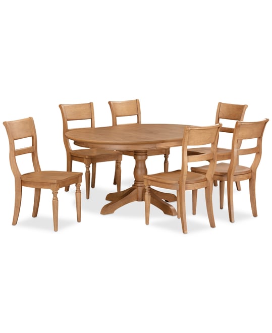 Willowmere 7-Pc. Dining Set (Round Table & 6 Wood Chairs) Created for Macy's.