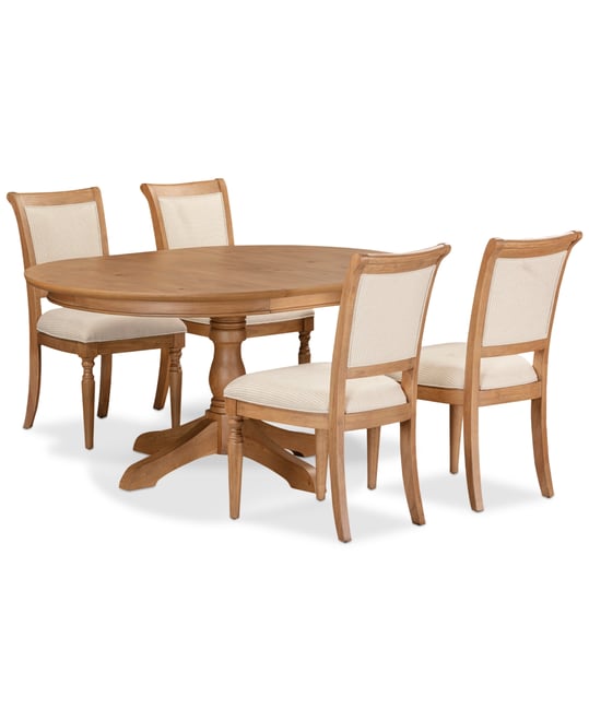 Willowmere 5-Pc. Dining Set (Round Table & 4 Upholstered Chairs) Created for Macy's.