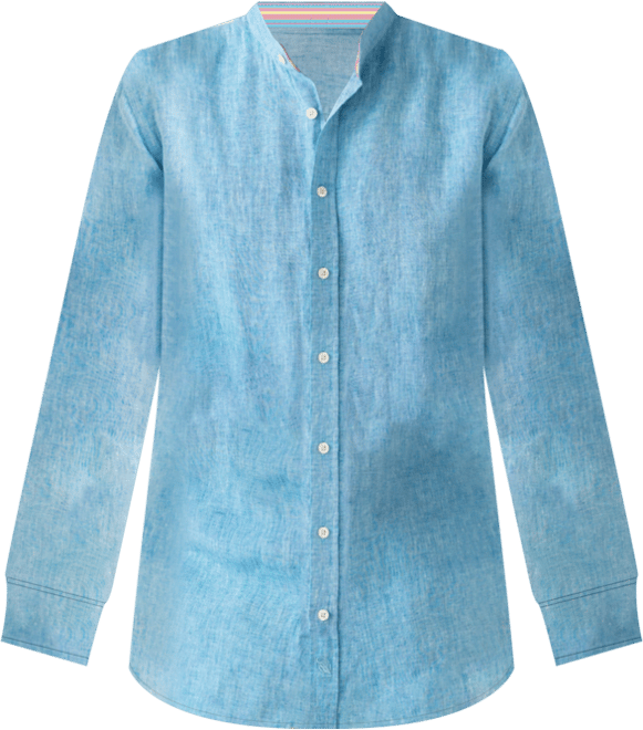 Men's Linen Grandfather Collar Shirt