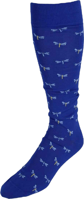 Men's Renewal Dragonfly Novelty Over The Calf Pima Cotton Dress Sock (1 Pair)