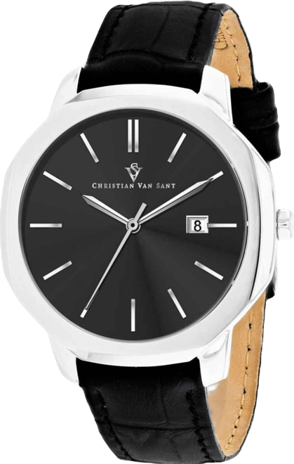 Men's Octavius Slim Black Dial Watch