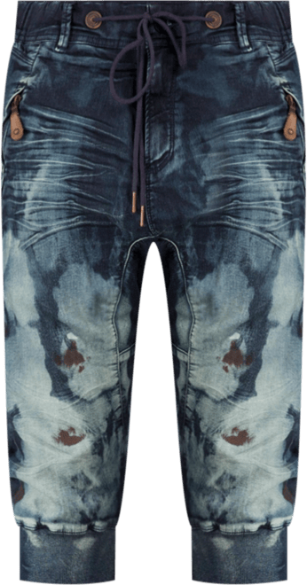 Men's Premium Knit Denim Jogger Capri Shorts