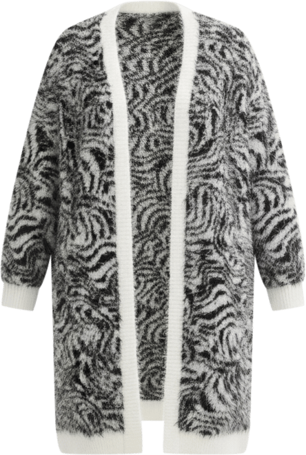 June + Vie Women's June + Vie Leopard-Print Eyelash Cardigan