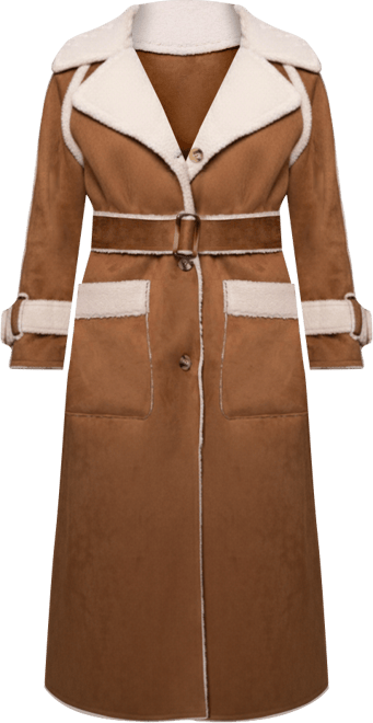 Women's Suede And Sherpa Reversible Coat