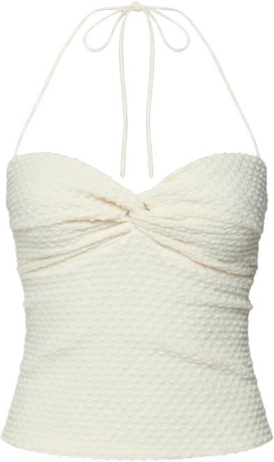Women's Zoee Twisted Textured Halter Top