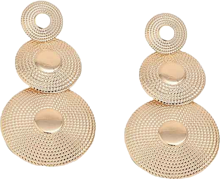 Women's Green Circular Drop Earrings