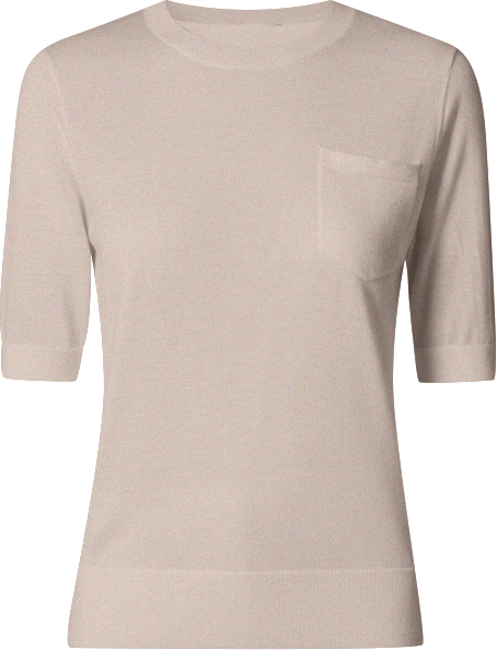 Women's Tissue Weight 75% Merino Wool 25% Silk Crew Neck Short Sleeve T Shirt Sweater | Ultra Soft Machine-Washable Sweaters