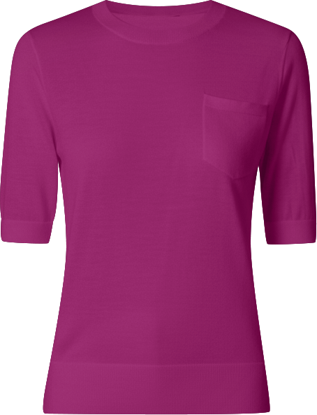 Women's Tissue Weight 75% Merino Wool 25% Silk Crew Neck Short Sleeve T Shirt Sweater | Ultra Soft Machine-Washable Sweaters