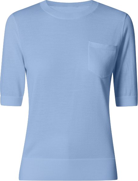 Women's Tissue Weight 75% Merino Wool 25% Silk Crew Neck Short Sleeve T Shirt Sweater | Ultra Soft Machine-Washable Sweaters