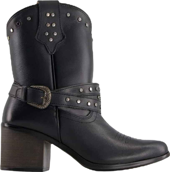 Women's Western Leather Boots with Buckle