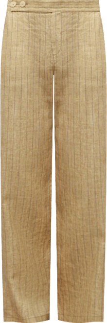 Women's Linen Striped High-Waist Pants