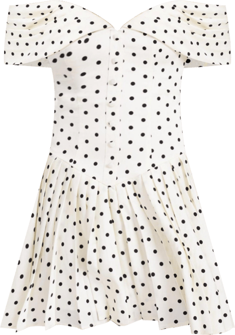 Women's Edeline Polka Dot Off-shoulder Pleated Mini Dress