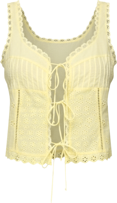 Women's Fiore Eyelet Tie Front Top