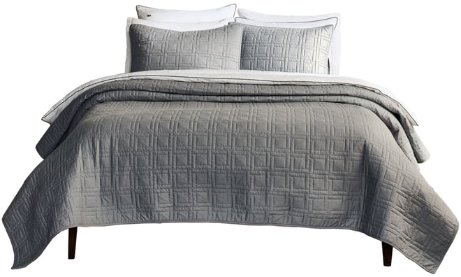 Lacoste Logo Cotton 3-Pc. Quilt Set, King