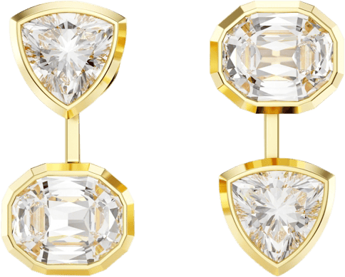 Imber Gold-Tone Plated Asymmetrical Design Jackets Earrings