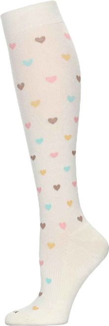 Women's Multicolor Hearts 8-15mmHg Graduated Compression Socks MFY08334