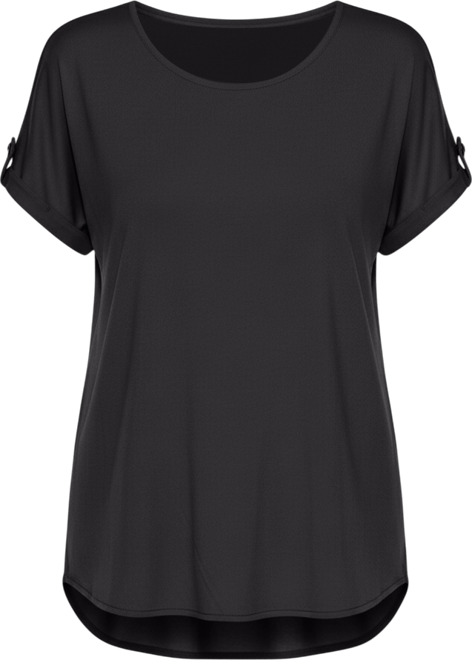 Women's Folded Short Sleeve Solid Top
