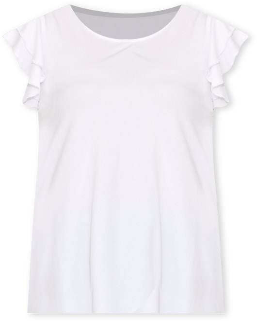 Women's Ruffle Sleeve Solid Top