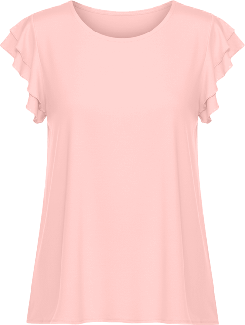 Women's Ruffle Sleeve Solid Top