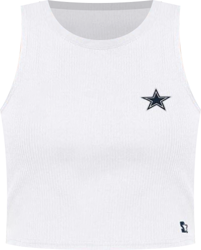 Women's&nbsp;White Dallas Cowboys Show Up Cropped Tank Top